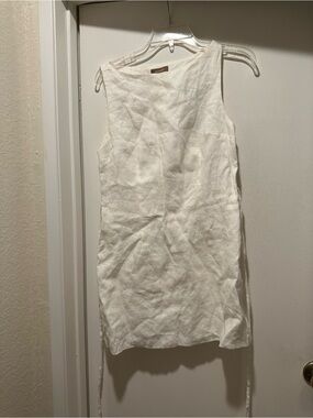 Bohomey Sleeveless White Mini Dress - 100% Linen